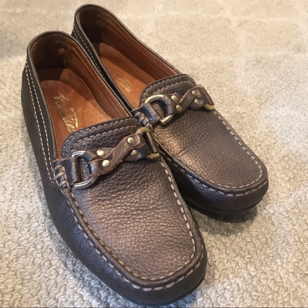 Venettini Bronze Leather Loafers